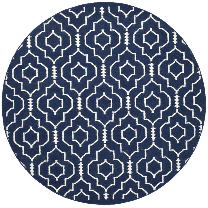 SAFAVIEH Dhurries DHU637D Handwoven Navy / Ivory Rug Image 1