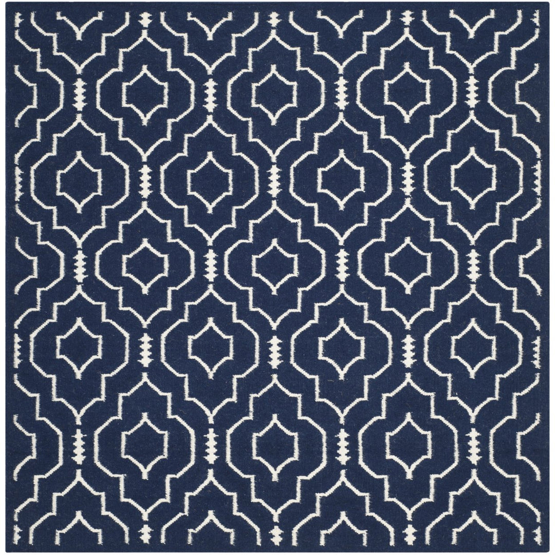 SAFAVIEH Dhurries DHU637D Handwoven Navy / Ivory Rug Image 1