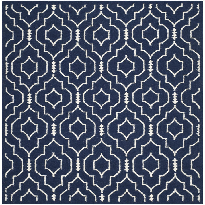 SAFAVIEH Dhurries DHU637D Handwoven Navy / Ivory Rug Image 1