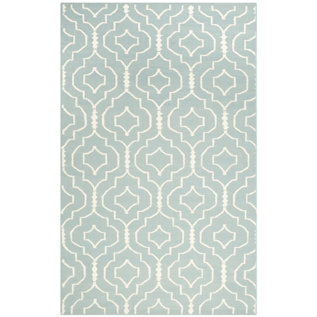 SAFAVIEH Dhurries DHU637C Light Blue / Ivory Rug Image 1