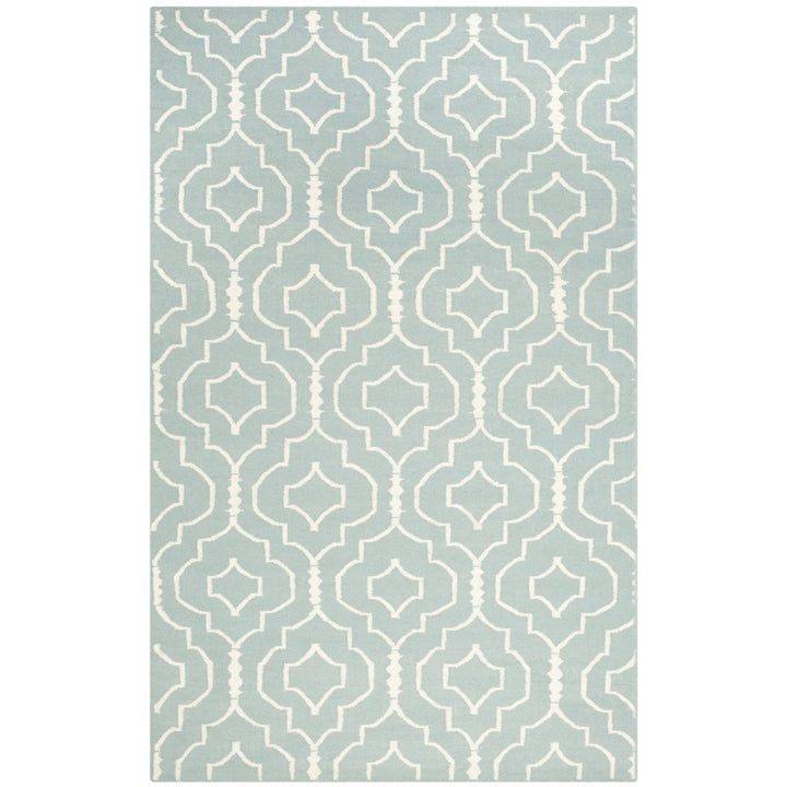 SAFAVIEH Dhurries DHU637C Light Blue / Ivory Rug Image 1