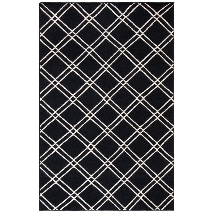 SAFAVIEH Dhurries DHU638A Handwoven Black / Ivory Rug Image 1