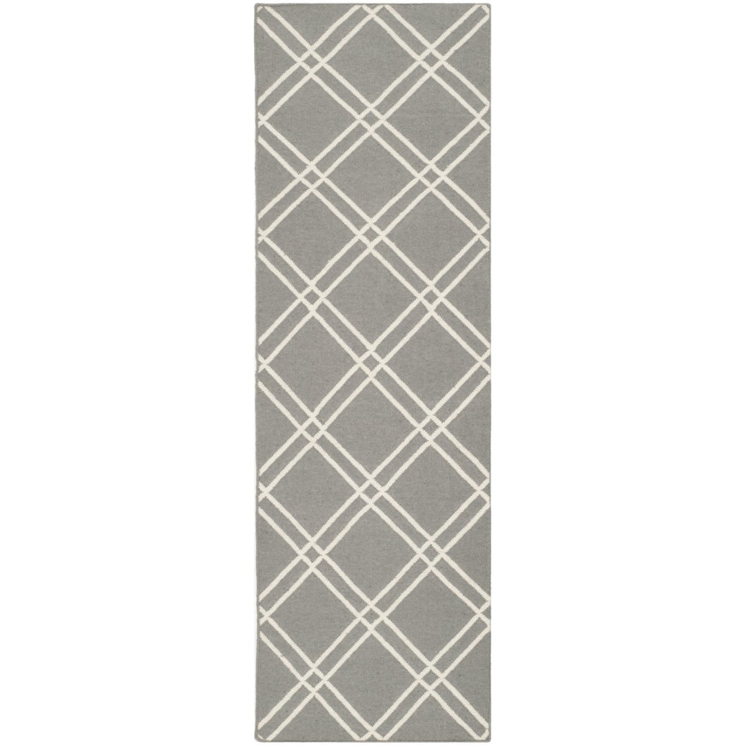 SAFAVIEH Dhurries DHU638B Handwoven Grey / Ivory Rug Image 1