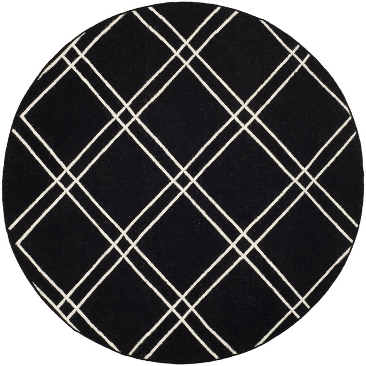 SAFAVIEH Dhurries DHU638A Handwoven Black / Ivory Rug Image 1