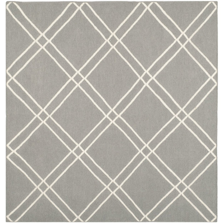 SAFAVIEH Dhurries DHU638B Handwoven Grey / Ivory Rug Image 1