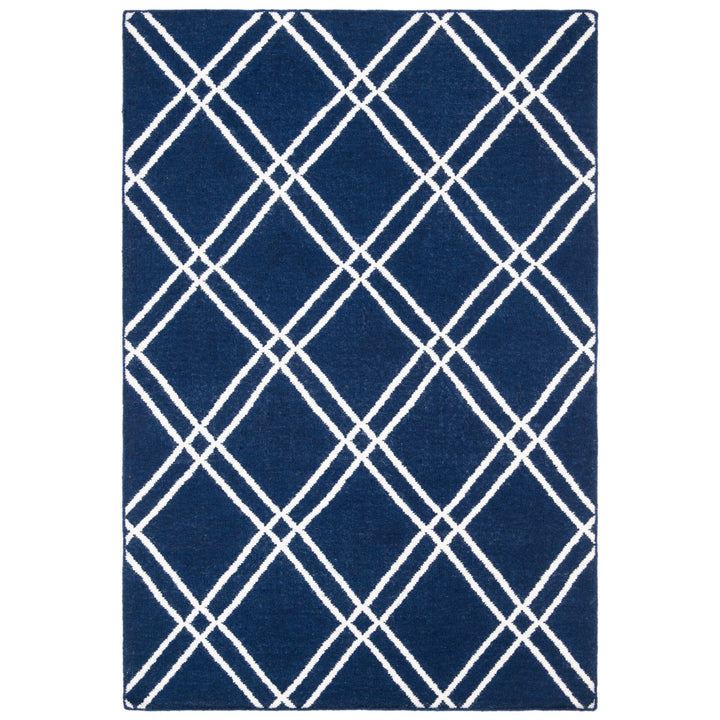 SAFAVIEH Dhurries DHU638D Handwoven Navy / Ivory Rug Image 1