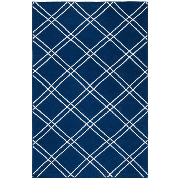 SAFAVIEH Dhurries DHU638D Handwoven Navy / Ivory Rug Image 1