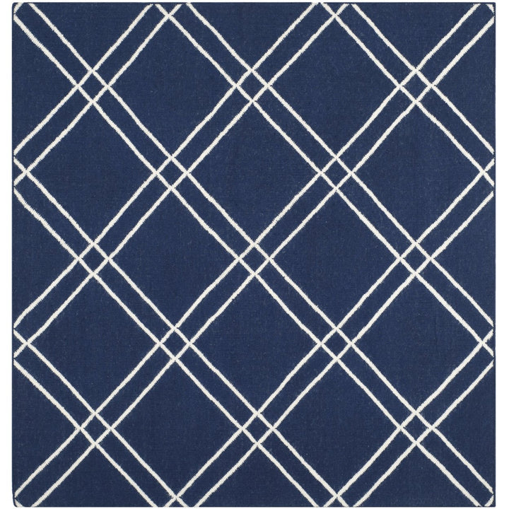 SAFAVIEH Dhurries DHU638D Handwoven Navy / Ivory Rug Image 1