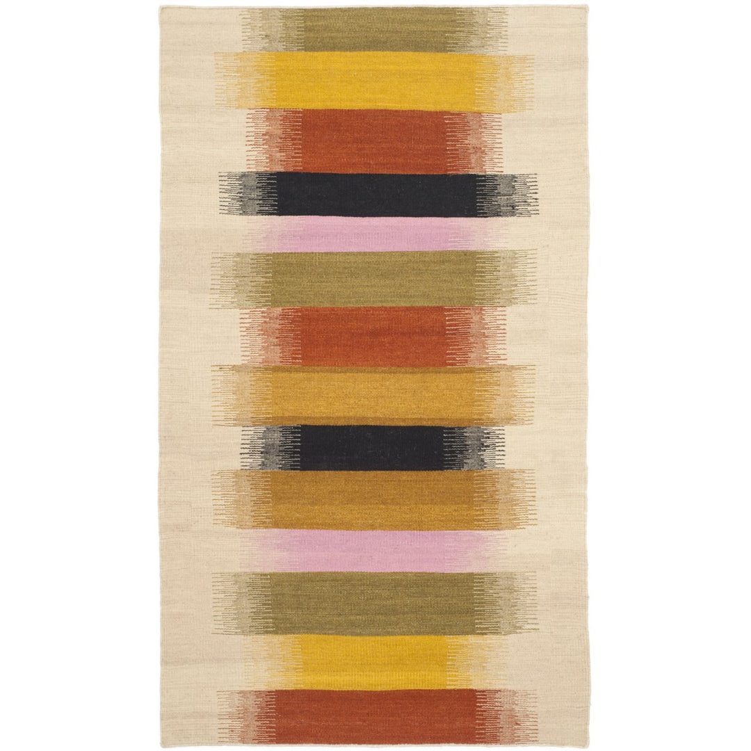 SAFAVIEH Dhurries DHU642A Handwoven Beige / Multi Rug Image 1