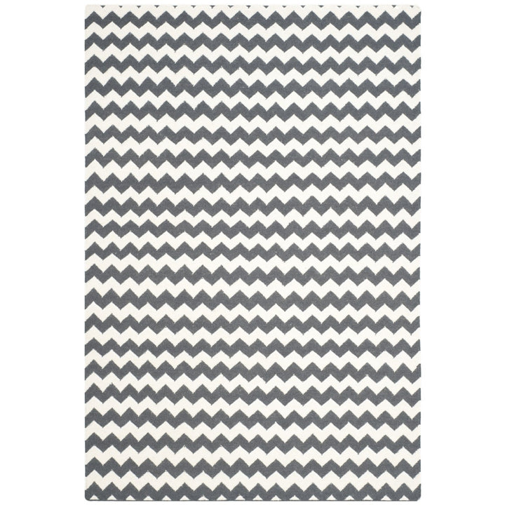 SAFAVIEH Dhurries DHU644B Handwoven Ivory / Charcoal Rug Image 1