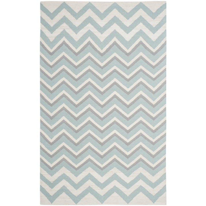 SAFAVIEH Dhurries DHU646A Handwoven Blue / White Rug Image 1