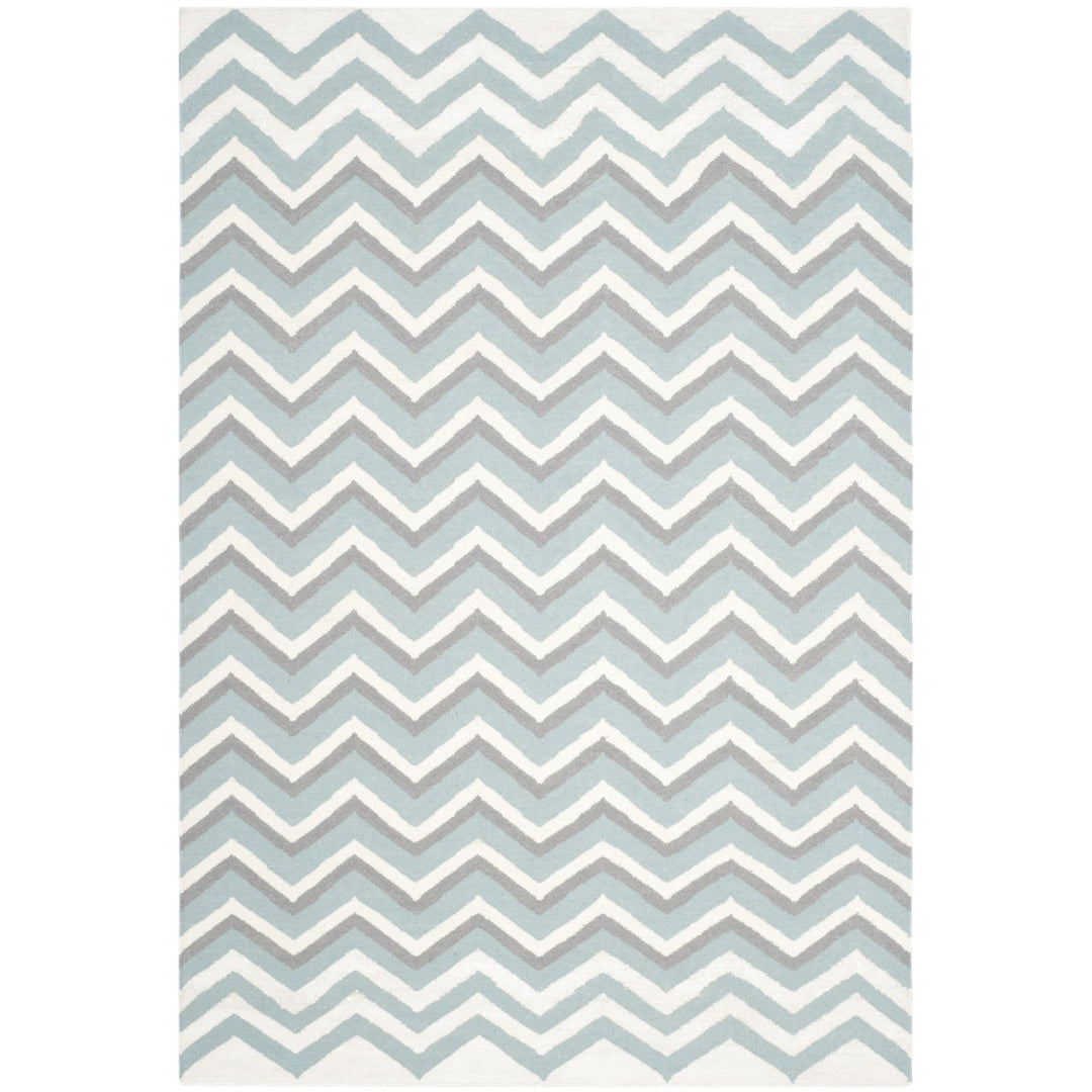 SAFAVIEH Dhurries DHU646A Handwoven Blue / White Rug Image 1