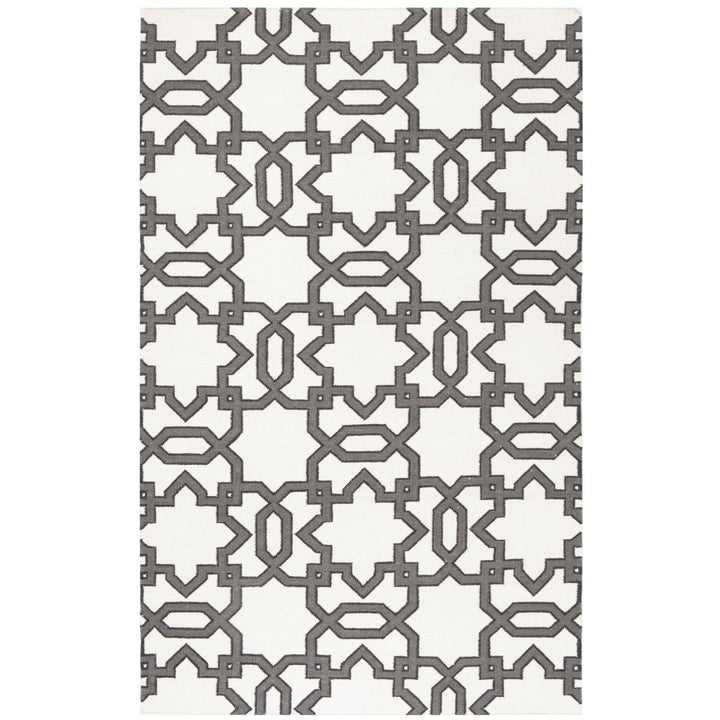 SAFAVIEH Dhurries DHU751A Handwoven Ivory / Grey Rug Image 1