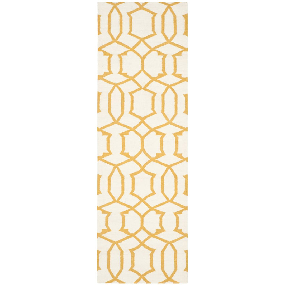 SAFAVIEH Dhurries DHU753C Handwoven Ivory / Yellow Rug Image 1