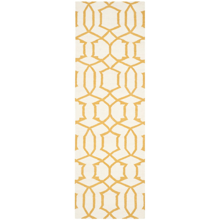 SAFAVIEH Dhurries DHU753C Handwoven Ivory / Yellow Rug Image 1