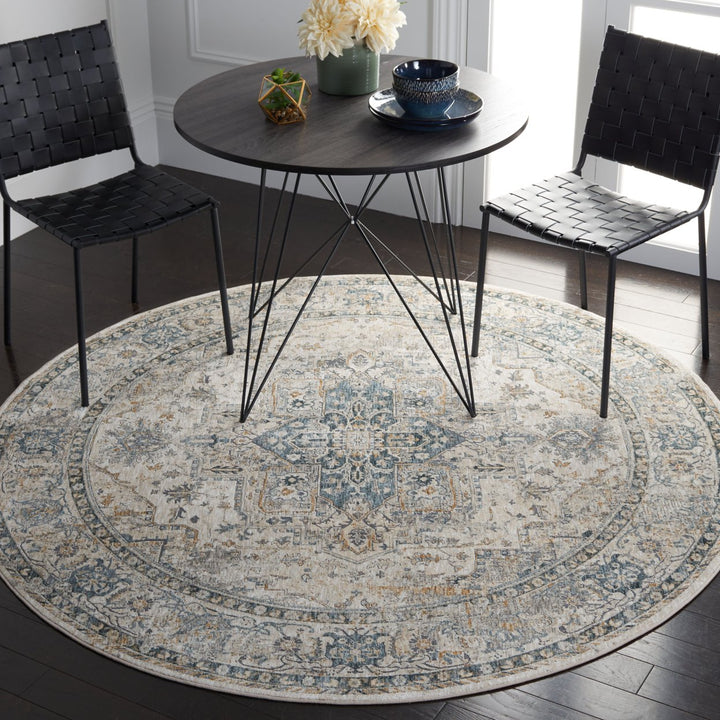 SAFAVIEH Dream Collection DRM723A Ivory / Navy Rug Image 2