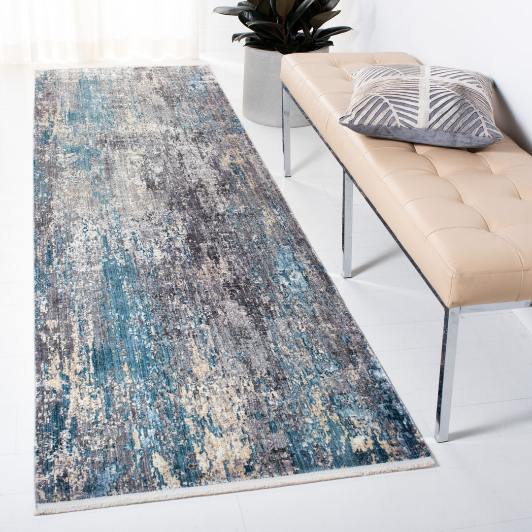 SAFAVIEH Eclipse Collection ECL128G Grey / Blue Rug Image 2