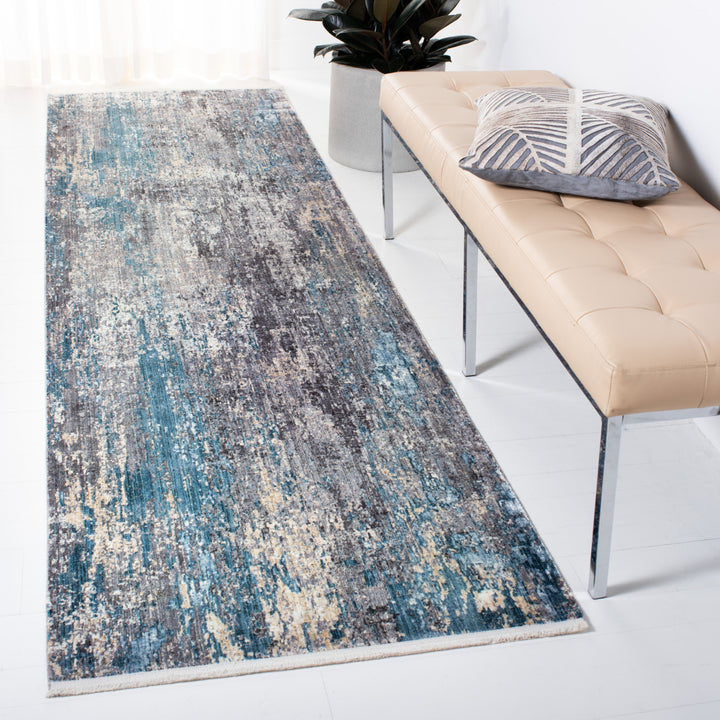 SAFAVIEH Eclipse Collection ECL128G Grey / Blue Rug Image 2