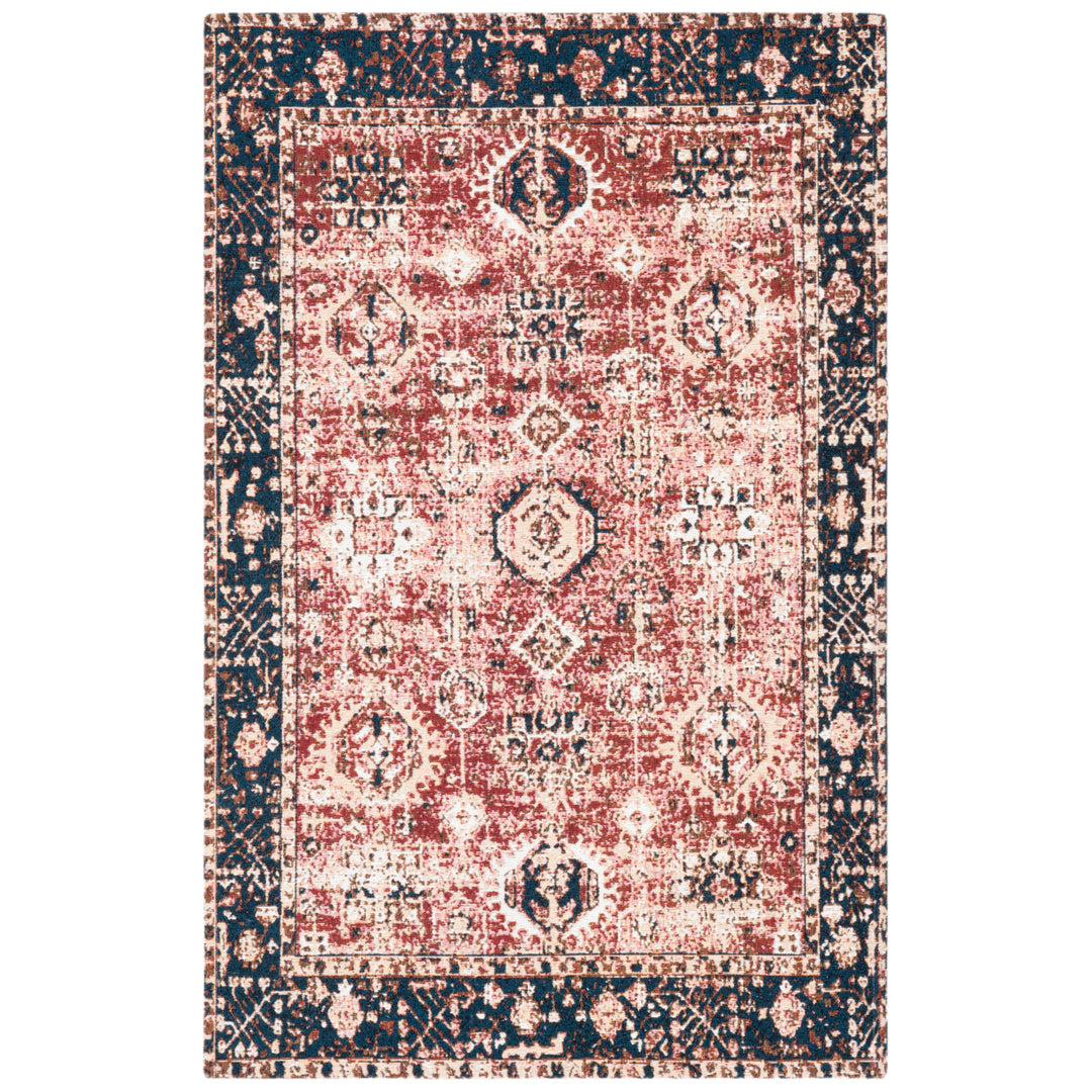 SAFAVIEH Easy Care Collection ECR102Q Red / Navy Rug Image 1