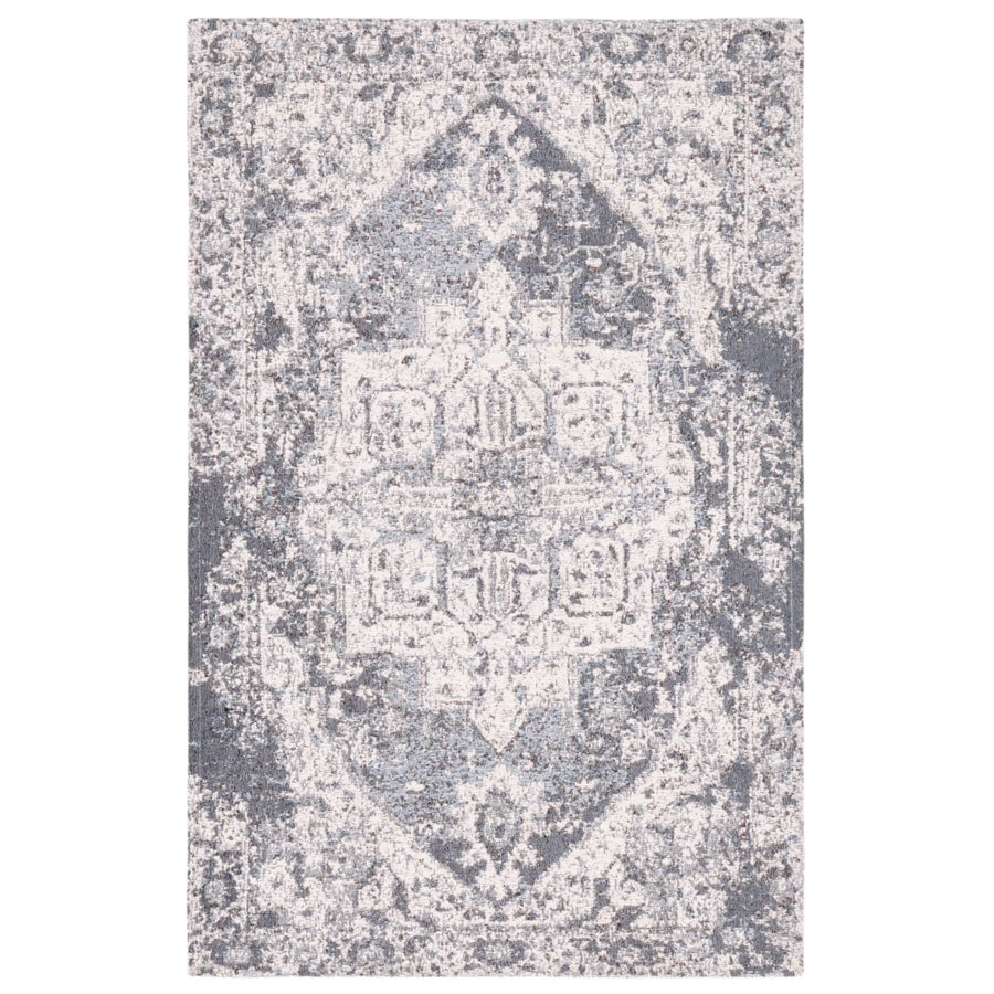 SAFAVIEH Easy Care ECR104A Ivory / Black Rug Image 1