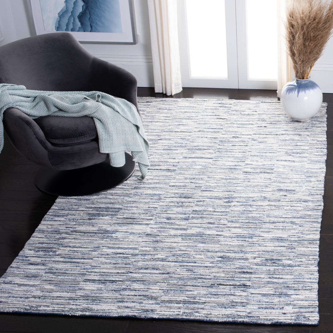 SAFAVIEH Elements ELM202N Handmade Navy / Blue Rug Image 1