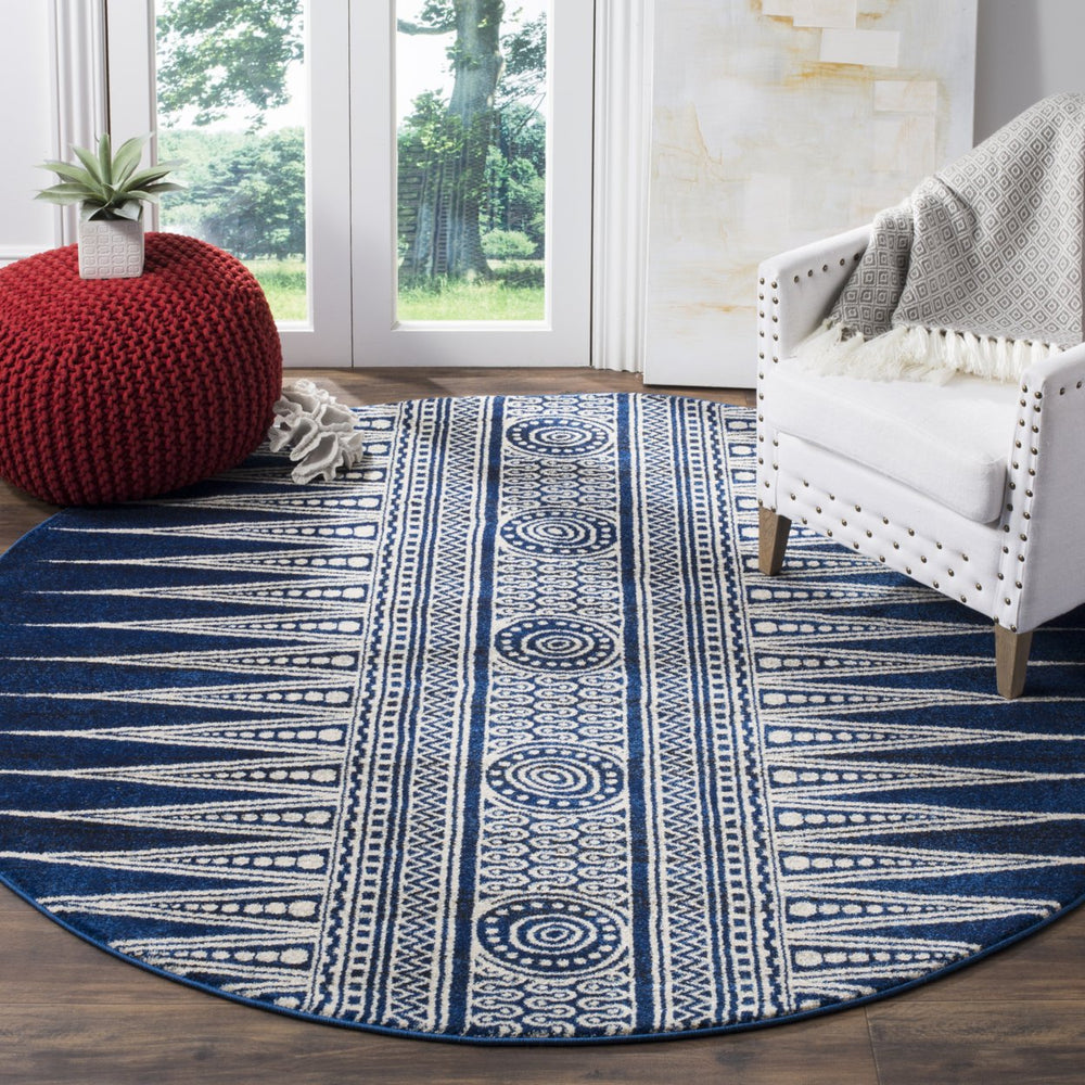 SAFAVIEH Evoke Collection EVK226A Royal / Ivory Rug Image 2