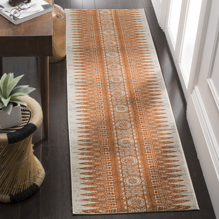 SAFAVIEH Evoke Collection EVK226S Ivory / Orange Rug Image 2