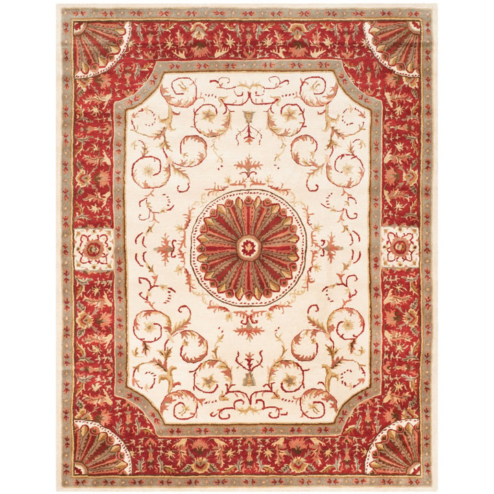 SAFAVIEH Empire EM459A Handmade Ivory / Red Rug Image 1