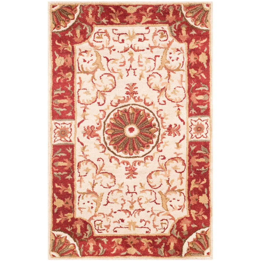 SAFAVIEH Empire EM459A Handmade Ivory / Red Rug Image 4