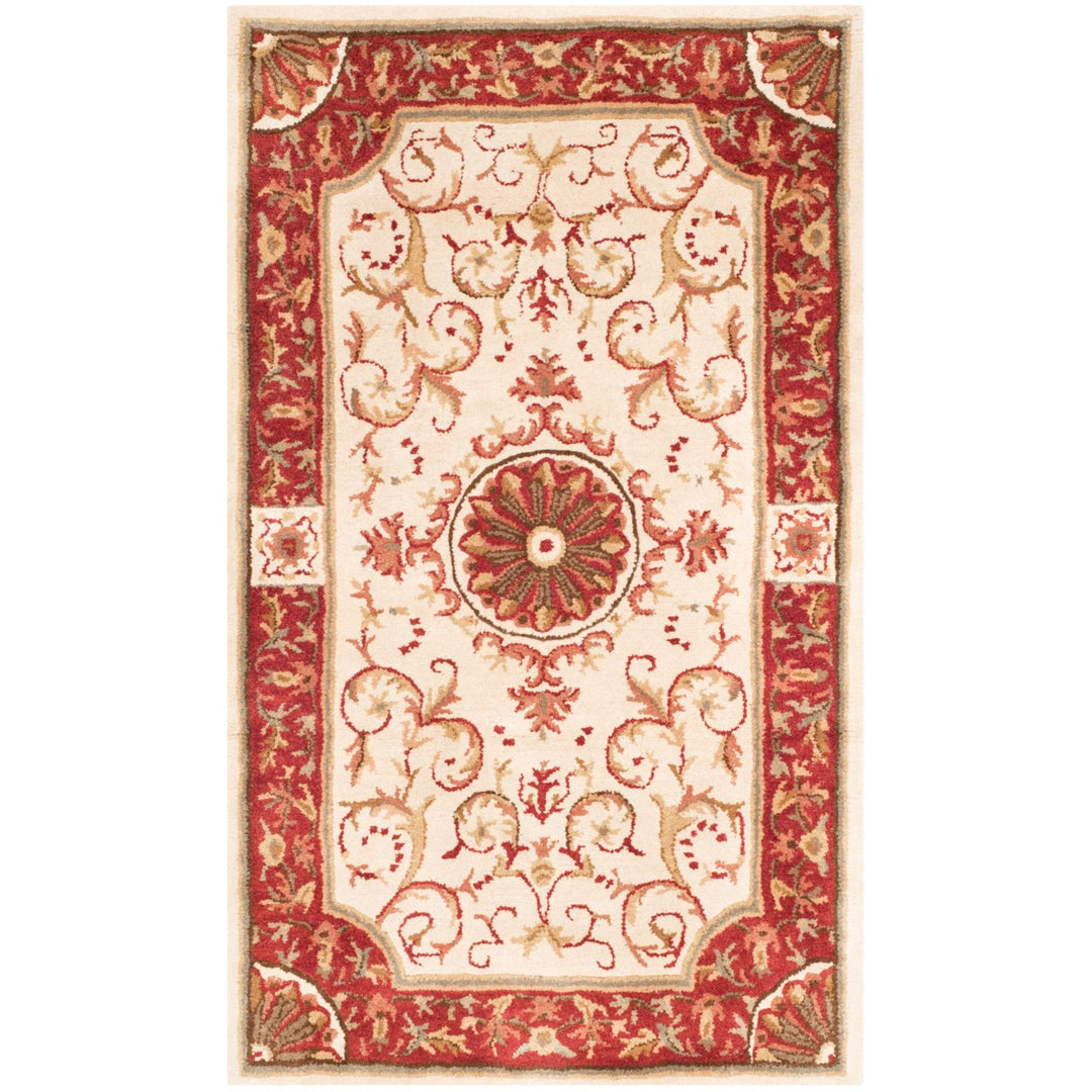 SAFAVIEH Empire EM459A Handmade Ivory / Red Rug Image 5