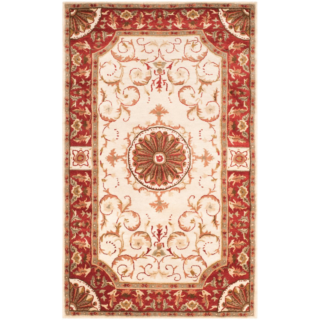 SAFAVIEH Empire EM459A Handmade Ivory / Red Rug Image 6