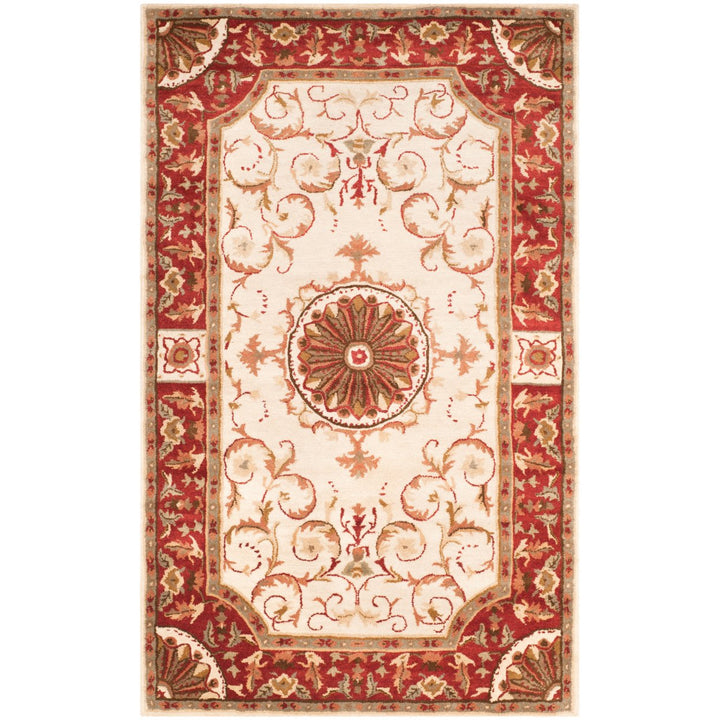 SAFAVIEH Empire EM459A Handmade Ivory / Red Rug Image 6