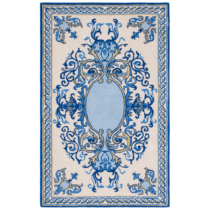 SAFAVIEH Empire EM601M Handmade Blue / Ivory Rug Image 1