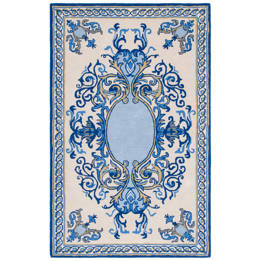 SAFAVIEH Empire EM601M Handmade Blue / Ivory Rug Image 1