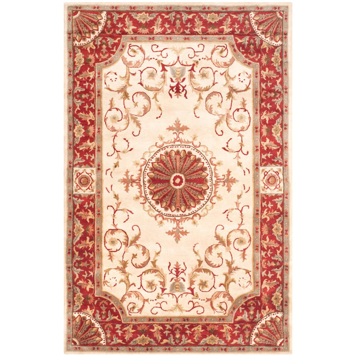 SAFAVIEH Empire EM459A Handmade Ivory / Red Rug Image 8