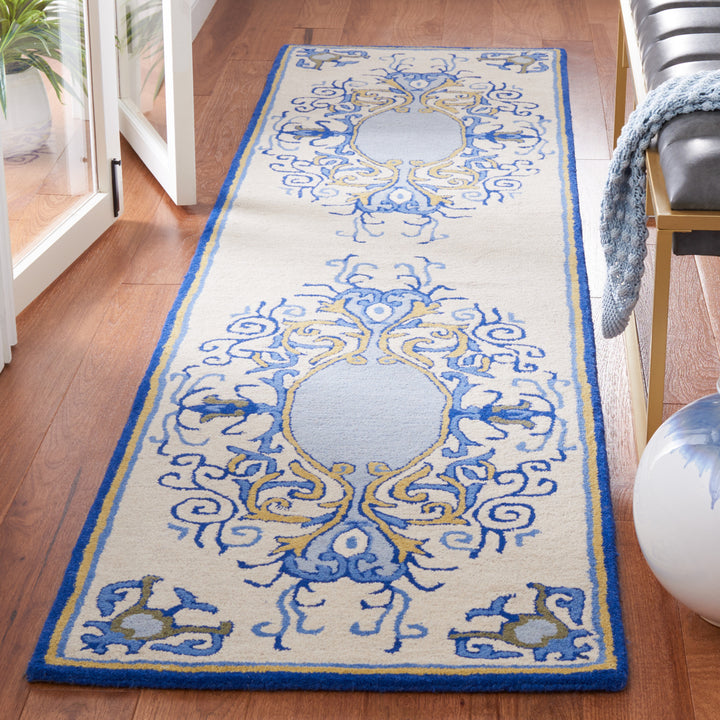 SAFAVIEH Empire EM601M Handmade Blue / Ivory Rug Image 3