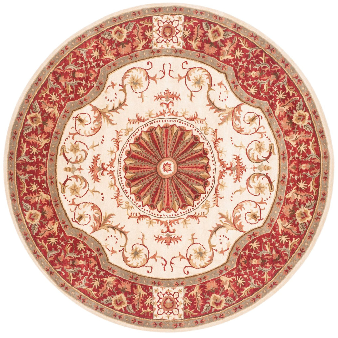 SAFAVIEH Empire EM459A Handmade Ivory / Red Rug Image 10