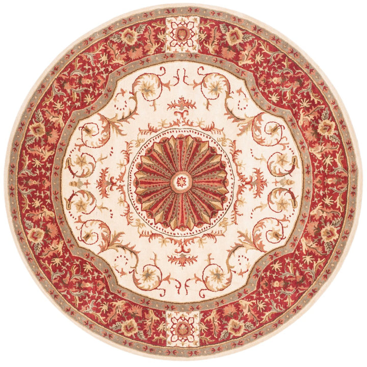 SAFAVIEH Empire EM459A Handmade Ivory / Red Rug Image 10