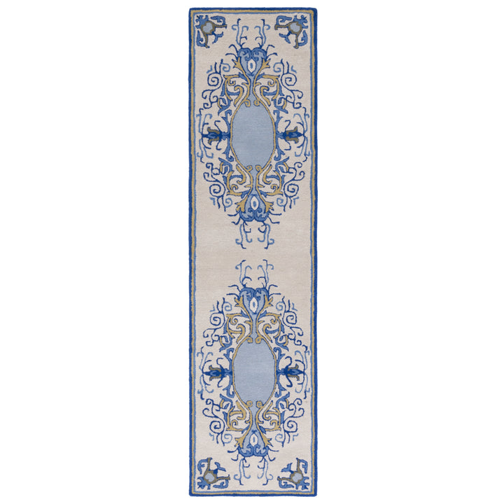 SAFAVIEH Empire EM601M Handmade Blue / Ivory Rug Image 5