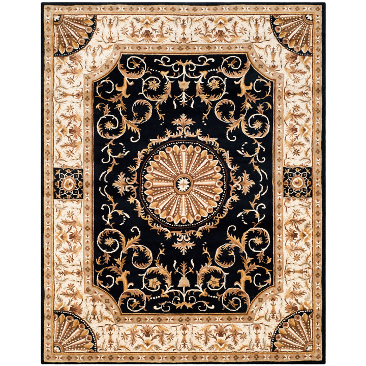 SAFAVIEH Empire EM459D Handmade Black / Ivory Rug Image 1