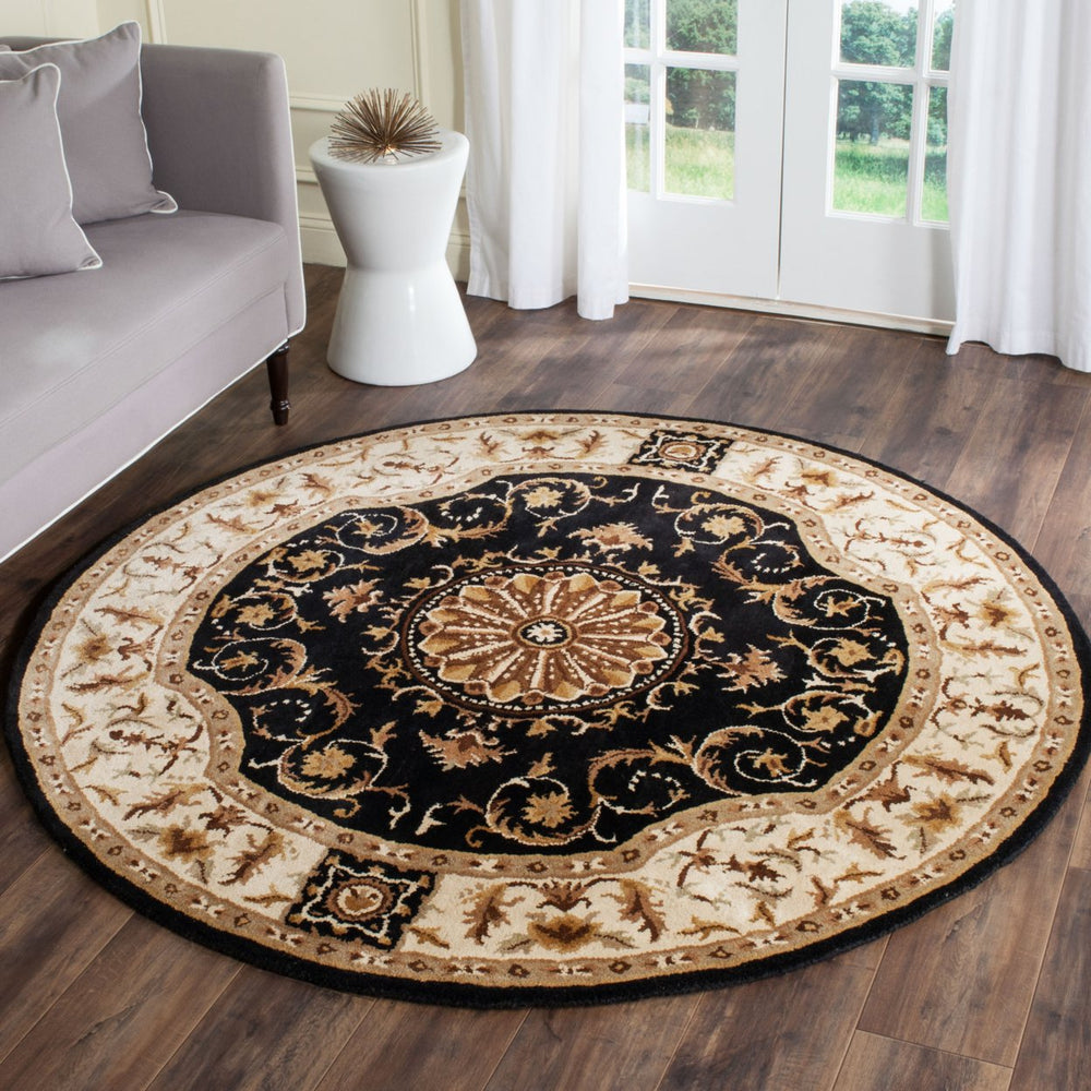 SAFAVIEH Empire EM459D Handmade Black / Ivory Rug Image 2