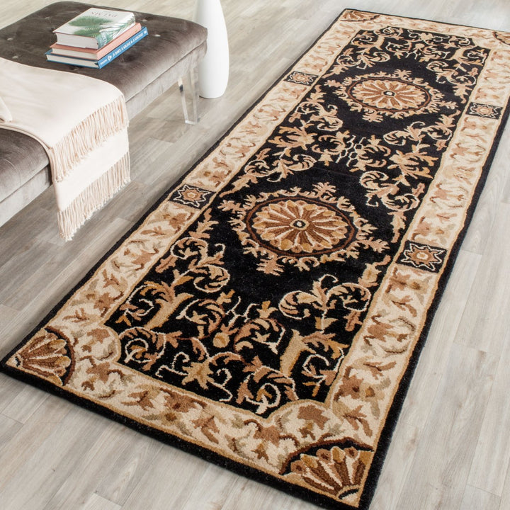 SAFAVIEH Empire EM459D Handmade Black / Ivory Rug Image 3