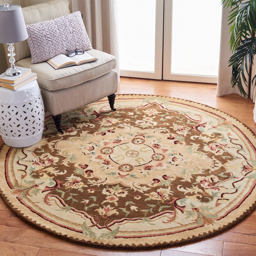 SAFAVIEH Empire EM823B Handmade Brown / Beige Rug Image 2