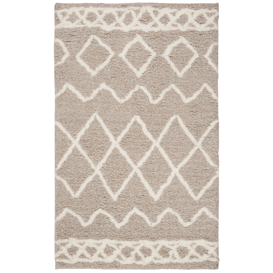 SAFAVIEH Equinox Shag EQS711B Handmade Beige / Ivory Rug Image 1