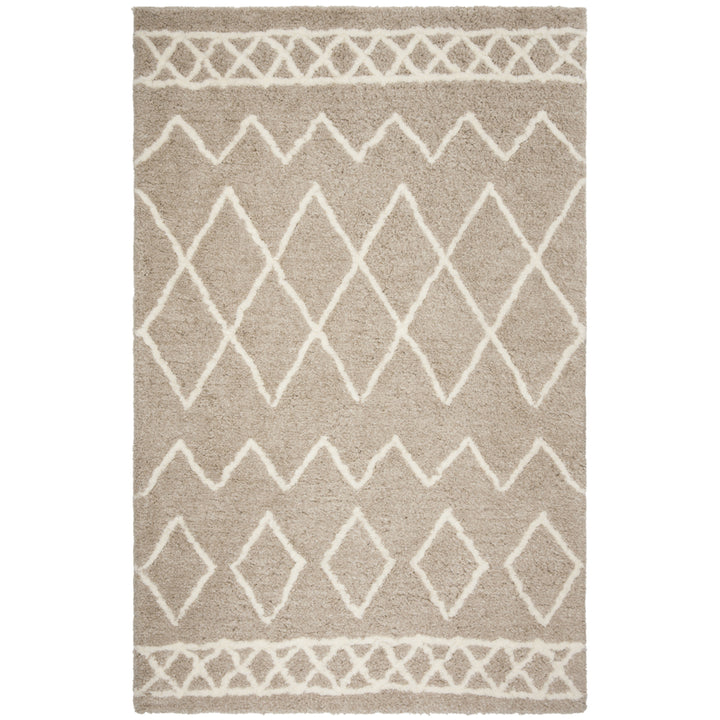 SAFAVIEH Equinox Shag EQS711B Handmade Beige / Ivory Rug Image 2