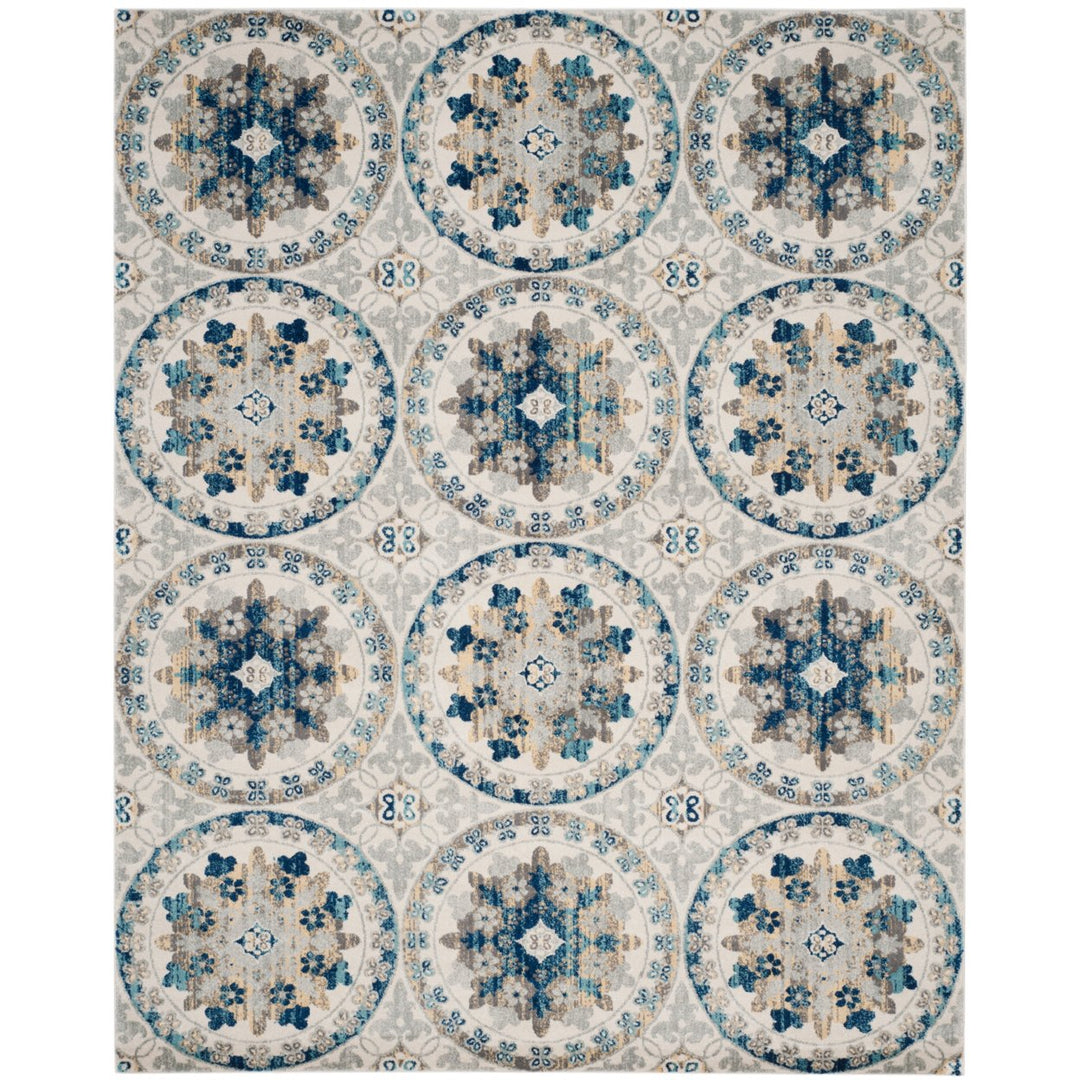 SAFAVIEH Evoke Collection EVK212C Ivory / Blue Rug Image 1