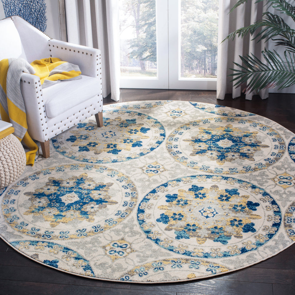 SAFAVIEH Evoke Collection EVK212C Ivory / Blue Rug Image 2