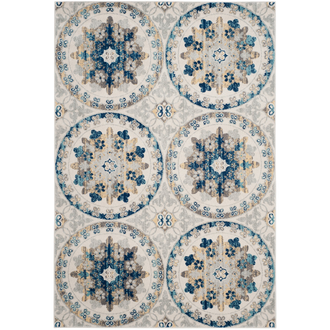 SAFAVIEH Evoke Collection EVK212C Ivory / Blue Rug Image 5