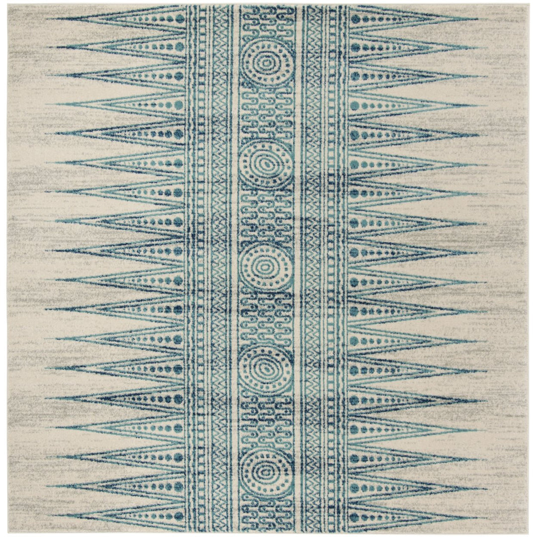 SAFAVIEH Evoke Collection EVK226T Ivory / Turquoise Rug Image 6