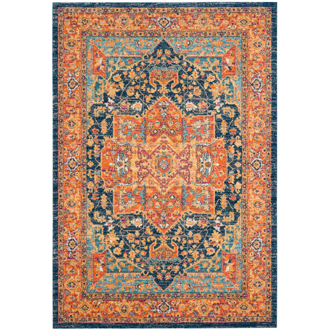 SAFAVIEH Evoke Collection EVK275C Blue / Orange Rug Image 1